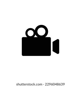 Set of vector line icons, signs and symbols on flat design cinema and movies with elements for mobile concept and web applications. Camera icon. Video and movie icon
