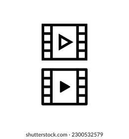 Set of vector line icons, signs and symbols on flat design cinema and movies with elements for mobile concept and web applications. Camera icon. Video and movie icon