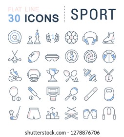 Set of vector line icons of sport for modern concepts, web and apps. 