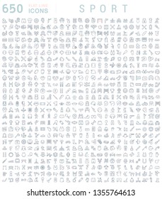 Set of vector line icons of sport for modern concepts, web and apps. 