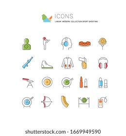 Set von Vektorillustration Linie Symbole der Sportaufnahmen für moderne Konzepte, Web und Apps. 