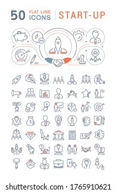 Set of vector line icons of startup for modern concepts, web and apps.