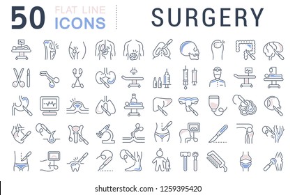 Set of vector line icons of surgery for modern concepts, web and apps.