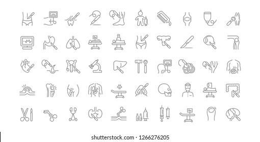 Set of vector line icons of surgery for modern concepts, web and apps.