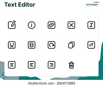 Set of vector line icons of text editor set for modern concepts, website, apps, and ads.