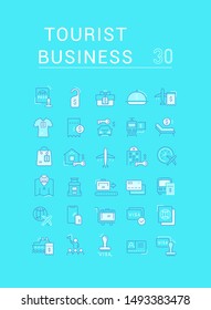 Set of vector line icons of tourist business for modern concepts, web and apps. 