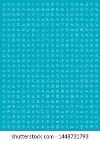 Set of vector line icons of transport for modern concepts, web and apps.