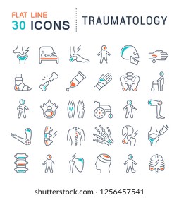 Set of vector line icons of traumatology for modern concepts, web and apps.