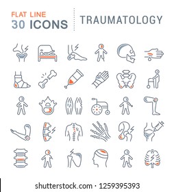 Set of vector line icons of traumatology for modern concepts, web and apps.