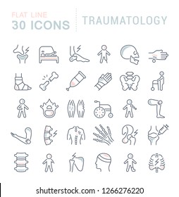 Conjunto de iconos vectoriales de traumatología para conceptos modernos, web y aplicaciones.