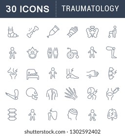 Set of vector line icons of traumatology for modern concepts, web and apps.