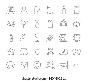 Set of vector line icons of ufc for modern concepts, web and apps. 