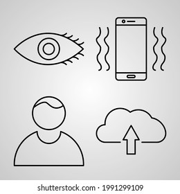 Set of Vector Line Icons of UI
