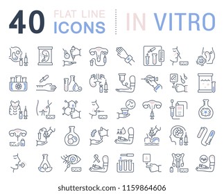 Set of vector line icons of in vitro for modern concepts, web and apps.