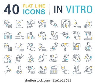 Set of vector line icons of in vitro for modern concepts, web and apps.
