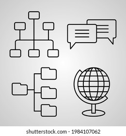 Conjunto de iconos de línea vectorial de Web
