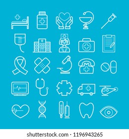 Set of vector line medicine icons for web, print, mobile apps design