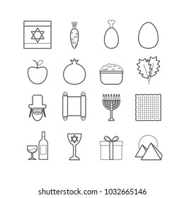 Set of vector line passover icons for web design