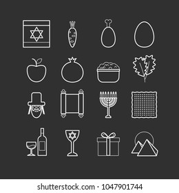 Set of vector line passover icons for web design