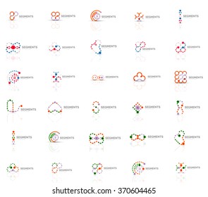 Set of vector linear logotypes, geometric abstract symbols, elegant icons
