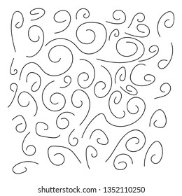 Set of vector lines drawn pencil texture and background