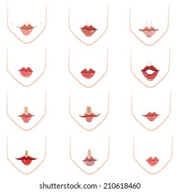 Set of vector lips for the individual. Lips. Vector set