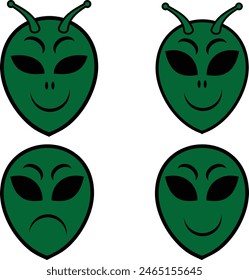 Set of vector llustration alien head