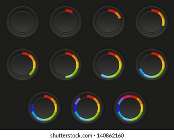 Set of vector loading buttons