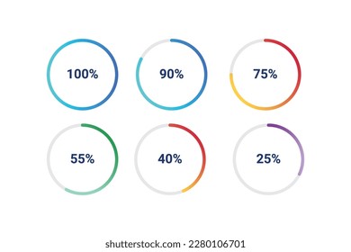 Set of vector loading icons. loading bar progress icon. Download progress. Collection Loading status. Vector illustration.