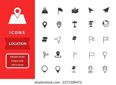 Set vector location icons collections