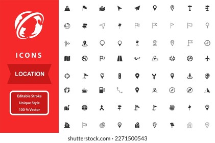 Set vector location icons collections