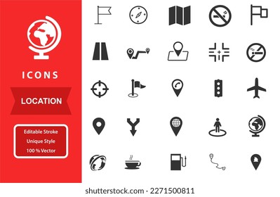 Set vector location icons collections