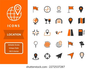 Set vector location icons collections