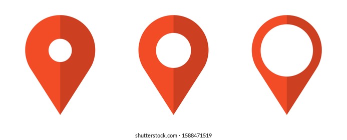Set of vector Location symbol. Pin icon in flat style. Pointer icon isolated