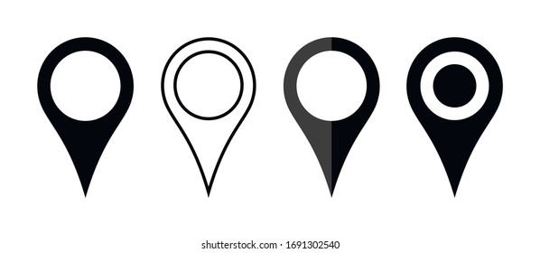 Set of vector Location symbol. Pin icon.Vector illustration