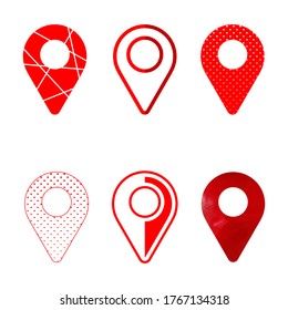 Set of vector Location symbol. Pin icons in different style for your web site design, logo, app, UI. Stock vector. EPS10.  