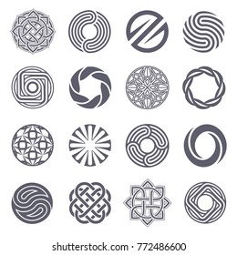 Set of vector logo design. Circle abstract icons.