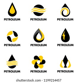 Set Of Vector Logo Design For Petroleum Products 