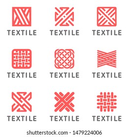 Set of vector logo design for shop knitting, textile