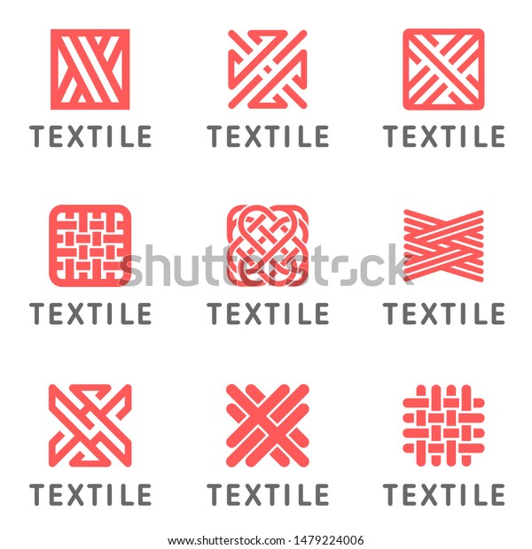 Set of\
vector logo design for shop knitting,\
textile