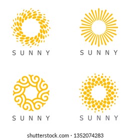 Set of vector logo design template. Sun abstract icons.