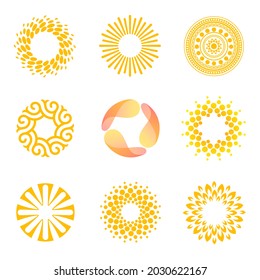 Set of vector logo design template. Sun abstract icons.