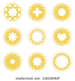 Set of vector logo design template. Sun abstract icons.