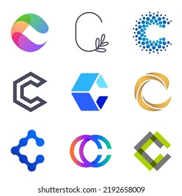 Set of vector logo design template. C letter logo.