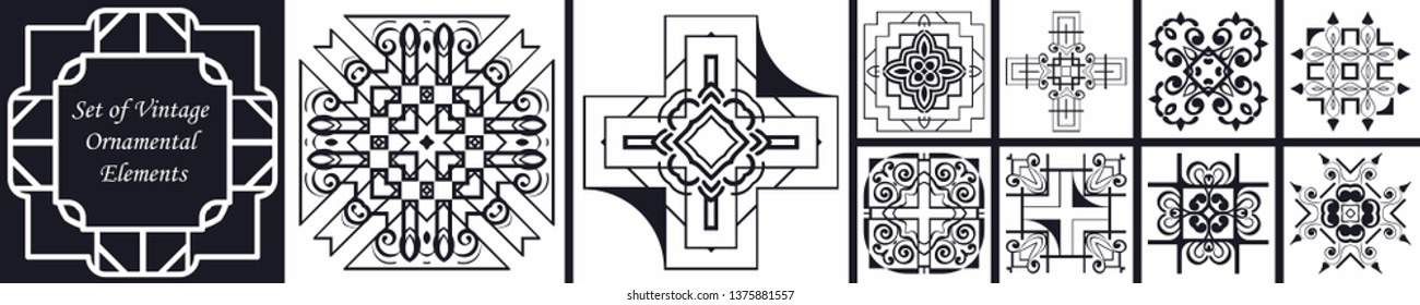 Set of vector logo design templates concept in modern art deco style. Emblems for fashion, beauty and jewelry industry