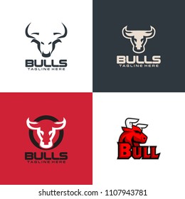 Set Vector logo, emblem, label template with Bull head logo