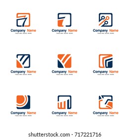 set vector logo finance