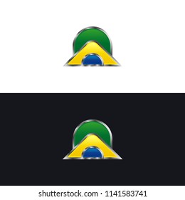 Set of vector logo, icons with Brazil flag