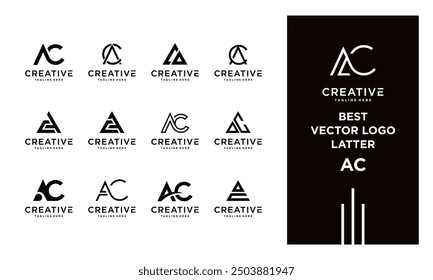 set Vector logo letra AC. logo inspiración