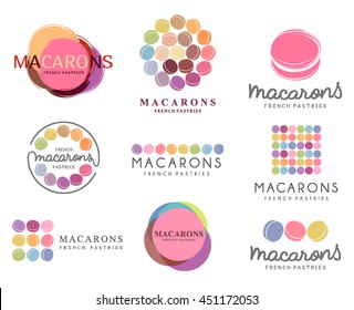Set of vector logo macaron for shop, boutique, store